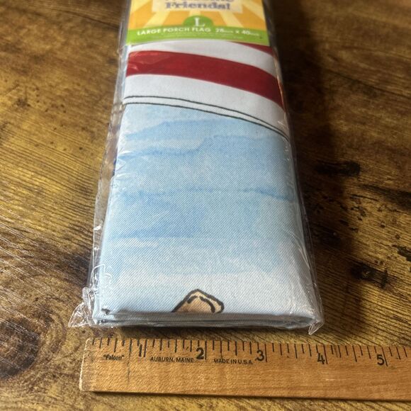 Porch Flag NEW Rain Or Shine Welcome Friends Patriotic Summer Beach 28”x40”LG - Picture 8 of 9